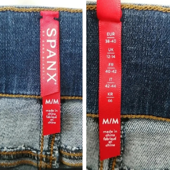 Spanx High Rise Distressed Ankle Skinny Jeans in Medium Wash Medium - Picture 10 of 16